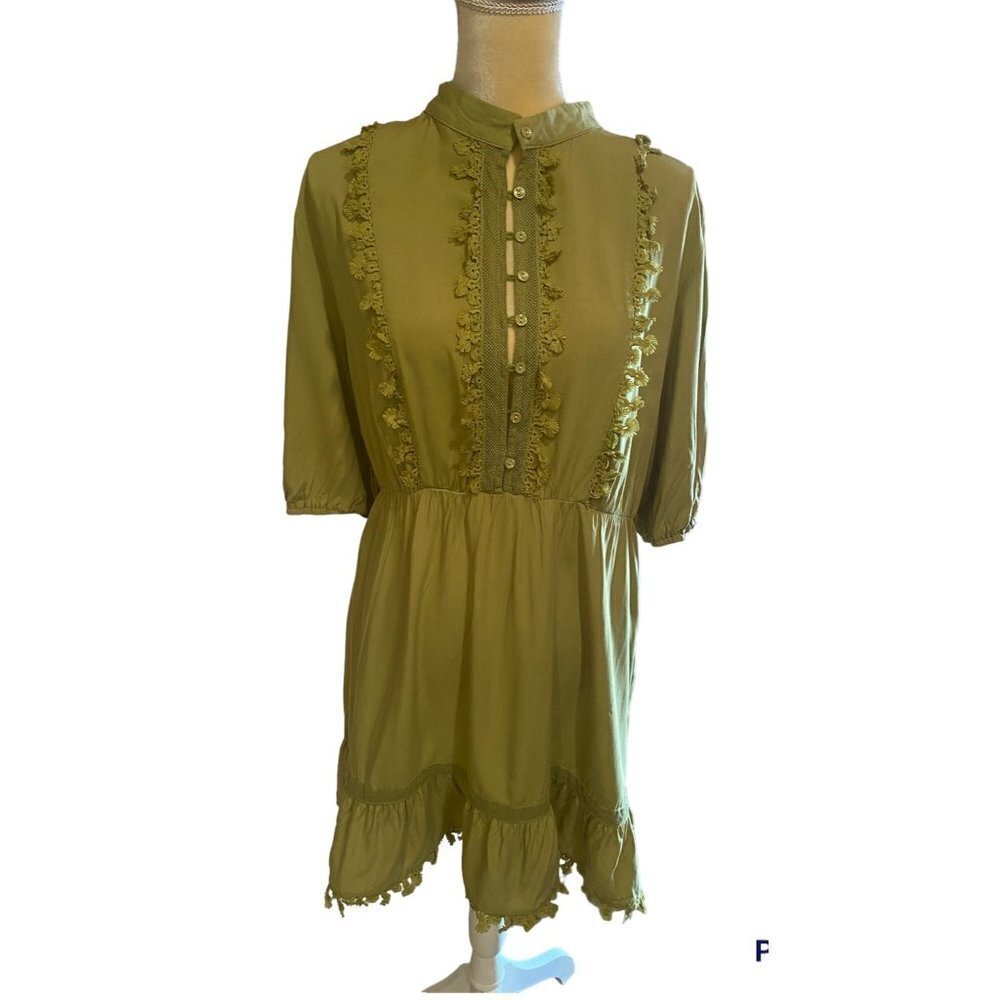 Simplee Plus Boho Short Ruffled Dress, Size 1XL